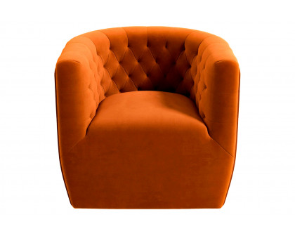 Ashcroft™ Delaney Velvet Swivel Chair - Burnt Orange