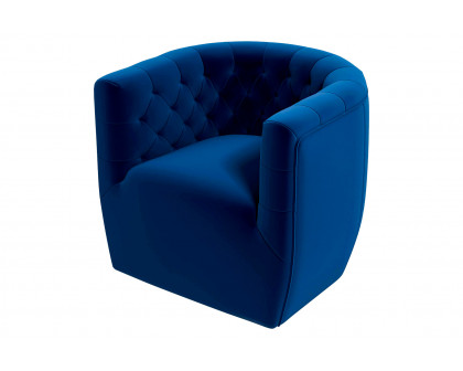 Ashcroft™ Delaney Velvet Swivel Chair - Dark Blue