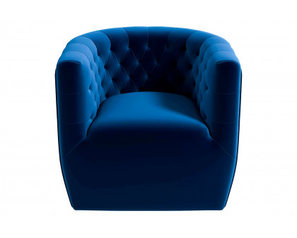 Ashcroft™ Delaney Velvet Swivel Chair - Dark Blue