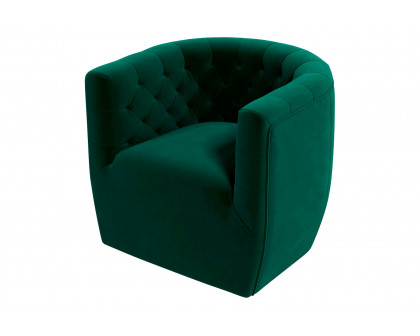 Ashcroft™ Delaney Velvet Swivel Chair - Green