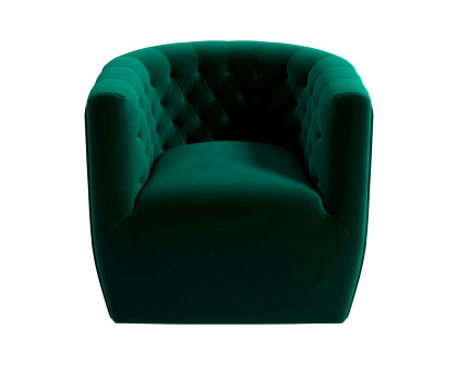 Ashcroft™ Delaney Velvet Swivel Chair - Green