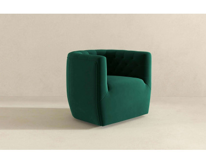 Ashcroft™ Delaney Velvet Swivel Chair - Green