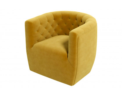 Ashcroft™ Delaney Velvet Swivel Chair - Gold