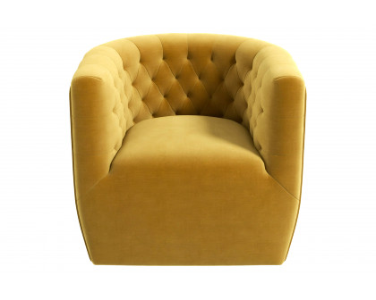 Ashcroft™ Delaney Velvet Swivel Chair - Gold