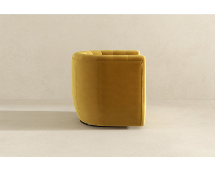 Ashcroft™ Delaney Velvet Swivel Chair - Gold