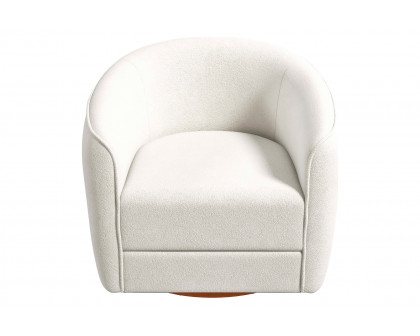 Ashcroft Elise Mid-Century Modern Boucle Swivel Chair - Beige