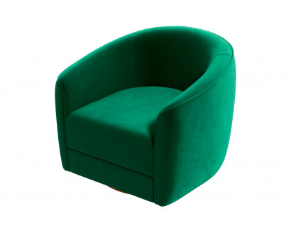 Ashcroft™ Elise Mid-Century Modern Velvet Swivel Chair - Dark Green