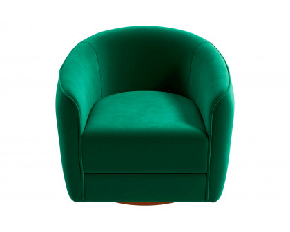 Ashcroft™ Elise Mid-Century Modern Velvet Swivel Chair - Dark Green