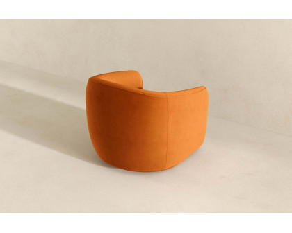 Ashcroft™ Elise Mid-Century Modern Velvet Swivel Chair - Burnt Orange