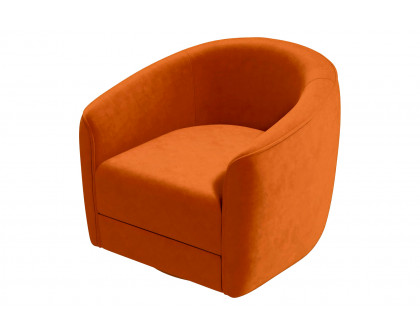 Ashcroft™ Elise Mid-Century Modern Velvet Swivel Chair - Burnt Orange