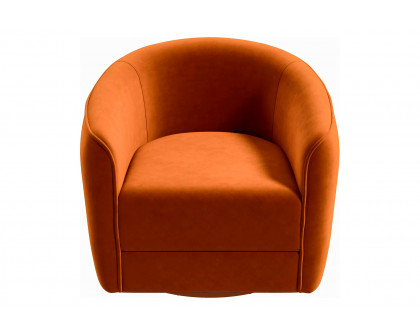 Ashcroft™ Elise Mid-Century Modern Velvet Swivel Chair - Burnt Orange