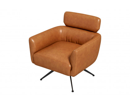 Ashcroft Camila Leather Lounge Chair - Tan