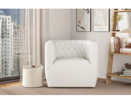 Ashcroft Delaney Boucle Swivel Chair - Cream