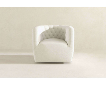 Ashcroft™ Delaney Boucle Swivel Chair - Cream