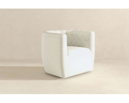 Ashcroft™ Delaney Boucle Swivel Chair - Cream