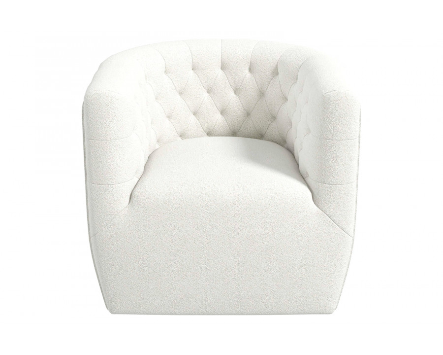 Ashcroft Delaney Boucle Swivel Chair - Cream