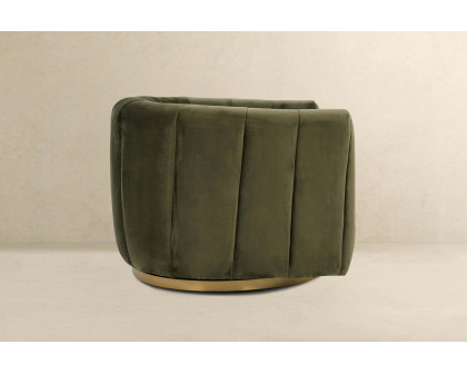 Ashcroft™ Cosey Velvet Swivel Chair - Green