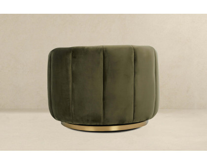 Ashcroft™ Cosey Velvet Swivel Chair - Green