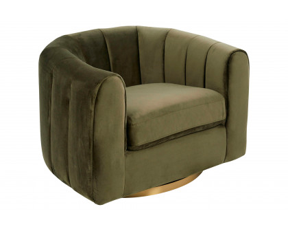 Ashcroft™ Cosey Velvet Swivel Chair - Green