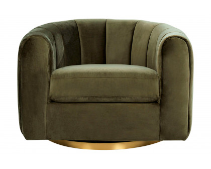 Ashcroft™ Cosey Velvet Swivel Chair - Green