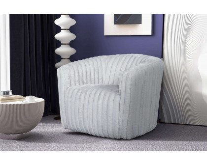 Ashcroft Mira Velvet Swivel Chair - Light Gray