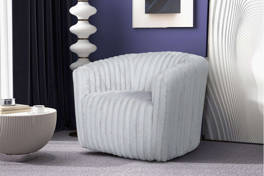 Ashcroft™ Mira Velvet Swivel Chair - Light Gray