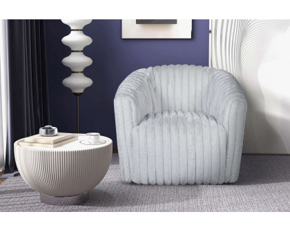 Ashcroft™ Mira Velvet Swivel Chair - Light Gray