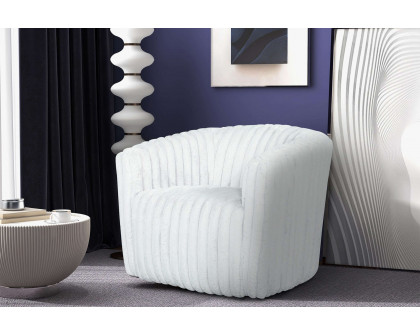 Ashcroft™ Mira Velvet Swivel Chair - White