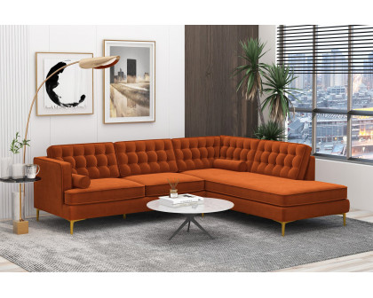 Ashcroft Brooke Sectional Sofa Left Facing - Orange