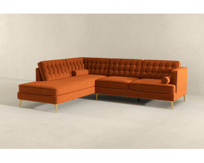 Ashcroft Brooke Sectional Sofa Left Facing - Orange