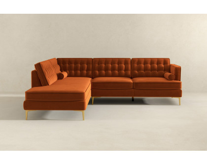 Ashcroft Brooke Sectional Sofa Left Facing - Orange