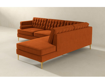 Ashcroft Brooke Sectional Sofa Right Facing - Orange