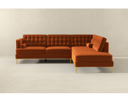 Ashcroft Brooke Sectional Sofa Right Facing - Orange