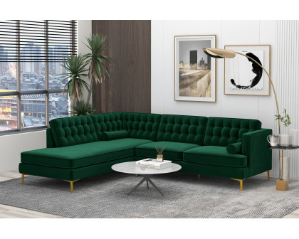 Ashcroft Brooke Sectional Sofa Left Facing - Green