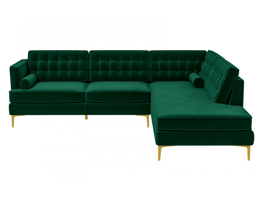 Ashcroft Brooke Sectional Sofa Right Facing - Green