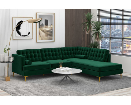 Ashcroft Brooke Sectional Sofa Right Facing - Green