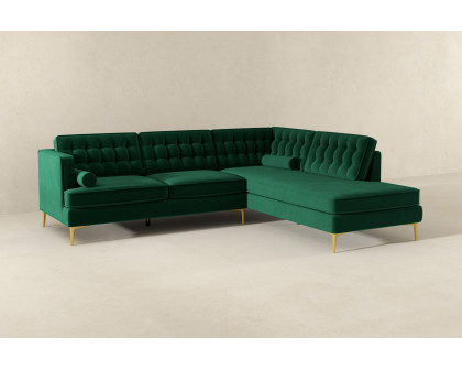 Ashcroft Brooke Sectional Sofa Right Facing - Green