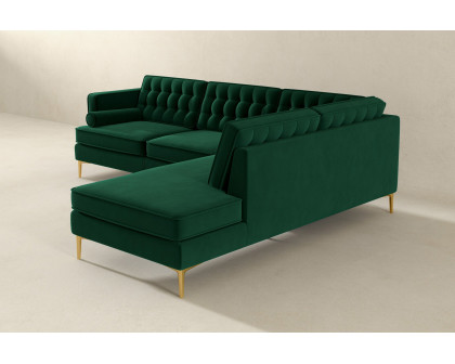 Ashcroft Brooke Sectional Sofa Right Facing - Green