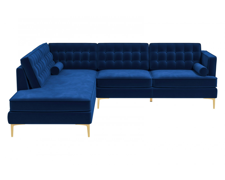 Ashcroft Brooke Sectional Sofa Left Facing - Blue