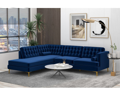 Ashcroft Brooke Sectional Sofa Left Facing - Blue