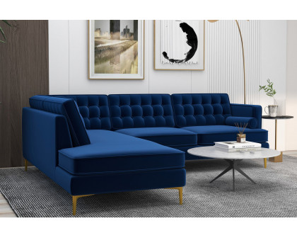 Ashcroft Brooke Sectional Sofa Left Facing - Blue