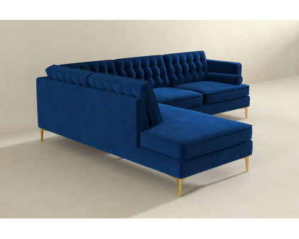 Ashcroft Brooke Sectional Sofa Left Facing - Blue