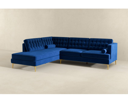 Ashcroft Brooke Sectional Sofa Left Facing - Blue