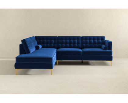 Ashcroft Brooke Sectional Sofa Left Facing - Blue