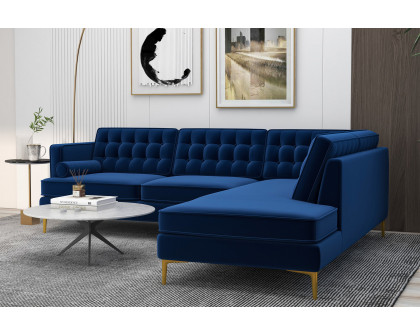 Ashcroft Brooke Sectional Sofa Right Facing - Blue