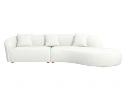 Ashcroft Elijah Japandi Style 126" Curvy Sectional Sofa - Ivory