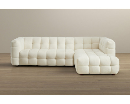 Ashcroft Morrison Boucle Right Facing Sectional Sofa - Cream