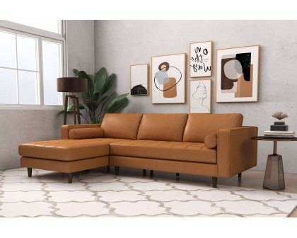 Ashcroft Anthony Corner Sectional Sofa Left Facing - Tan