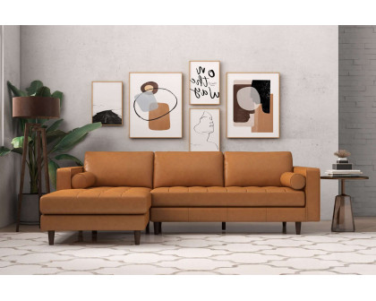 Ashcroft Anthony Corner Sectional Sofa Left Facing - Tan