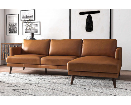 Ashcroft - Lore L-Shaped Genuine Leather Sectional